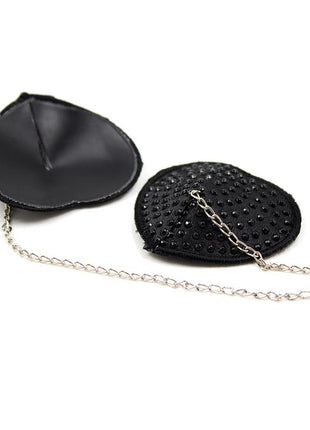Nipple Covers with Metal Chain Black