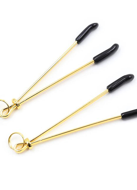 Nipple Clamps Metal Black Gold