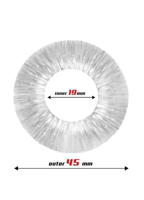 Cock Ring Super Flexible Striped 1.9 cm Clear