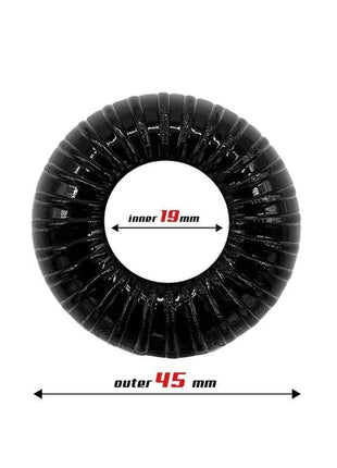 Cock Ring Super Flexible and Resistant Striped 1.9 cm Black