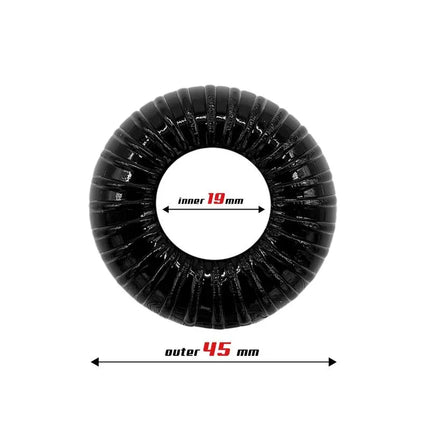 Cock Ring Super Flexible and Resistant Striped 1.9 cm Black