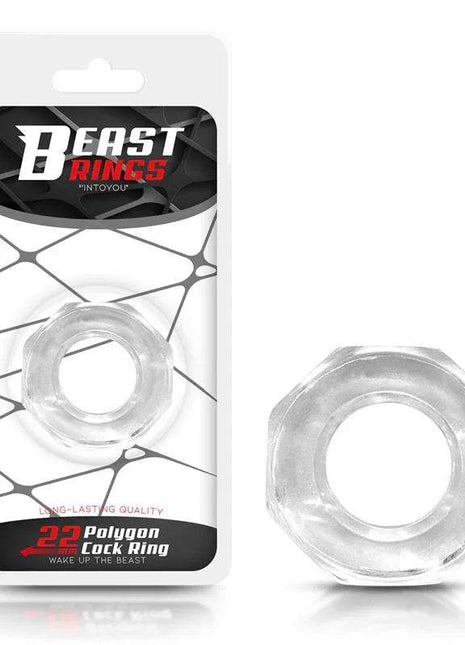 Cock Ring Super Flexible Polygon 2.2 cm Clear
