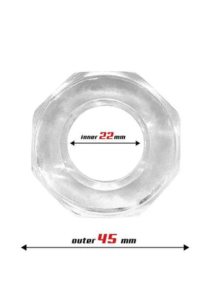 Cock Ring Super Flexible Polygon 2.2 cm Clear
