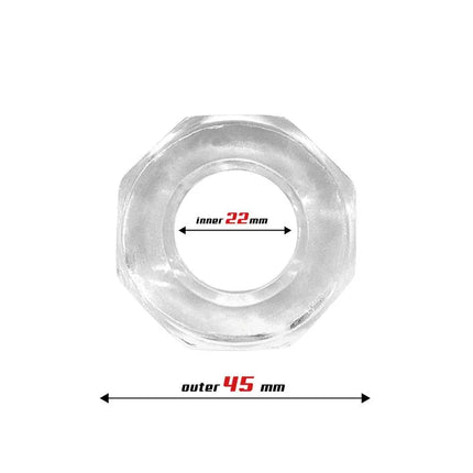 Cock Ring Super Flexible Polygon 2.2 cm Clear