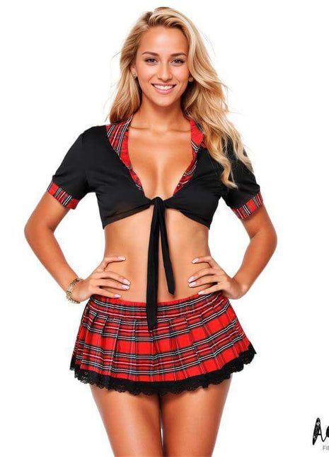 Carly Top and Skirt Uniform Cosplay Red S M