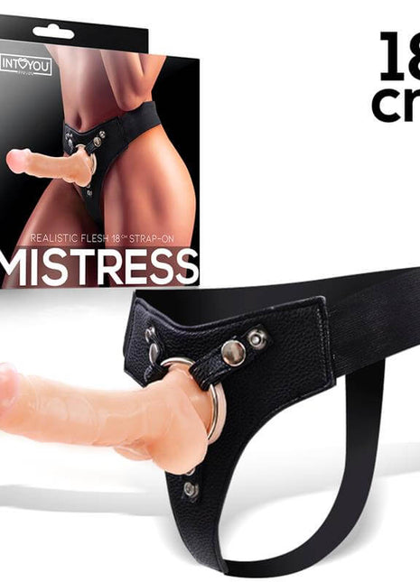 Mistress Elastic Strap-on Silicone Dildo 18 cm Flesh
