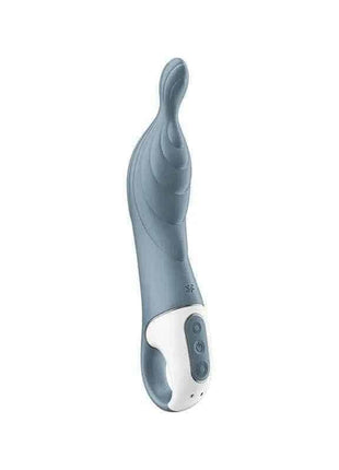 A-Mazing 2 Stimulator in slate grey silicone with a curved ergonomic body, rounded tip and white control panel