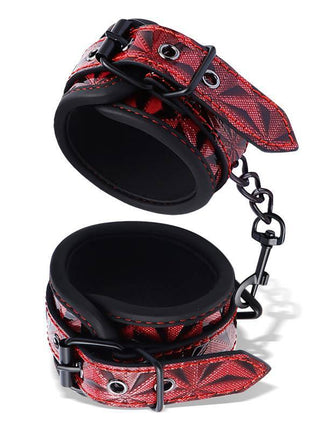 Adjustable Ankle Cuffs Diamond Vegan Leather