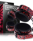 Adjustable Ankle Cuffs Diamond Vegan Leather