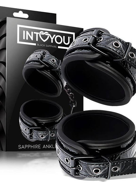 Adjustable Ankle Cuffs Sapphire Vegan Leather