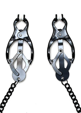 Adjustable nipple clamps butterfly style with black chain