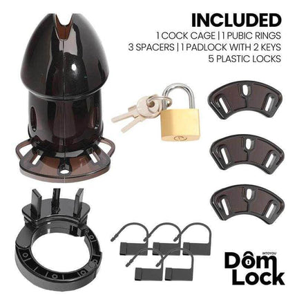 Adjustable Chastity Cage with Spacers - Domlock