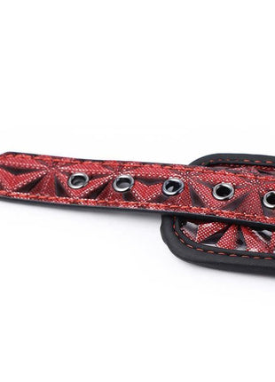 Adjustable Padded Handcuffs Diamond Vegan Leather