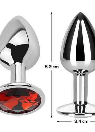 Butt Plug with Jewel Red Rubby Size M Aluminium