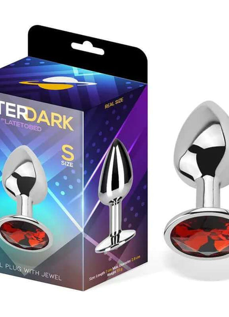 Butt Plug with Jewel Red Rubby Size S Aluminium