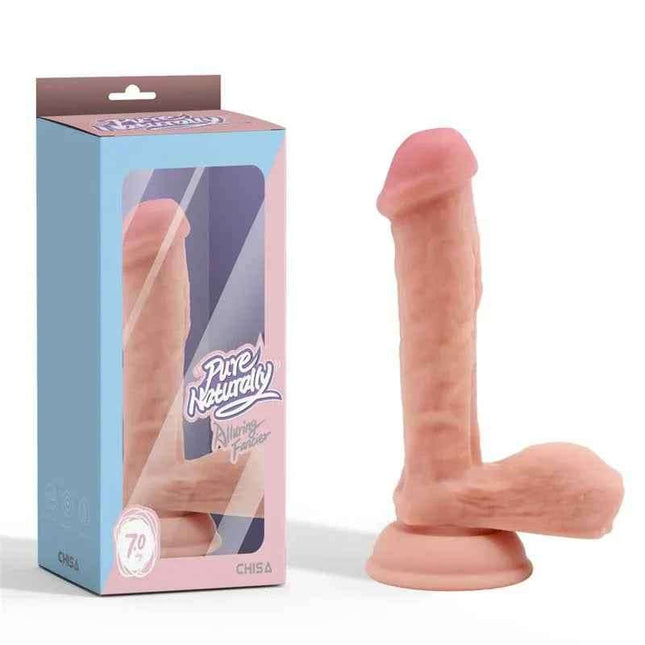 Alluring Fancier Liquid Silicone dual-density realistic dildo 18 cm for lifelike sensation and comfort