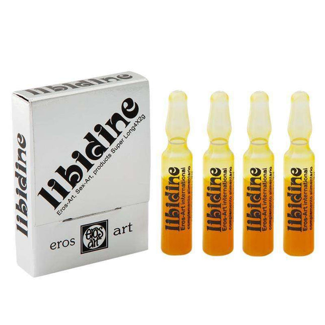 Ampoules Libidine plant-based aphrodisiac in elegant flask box with four 2ml single-dose vials