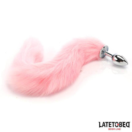 Anal Plug with Fox Tail Pink 40 cm