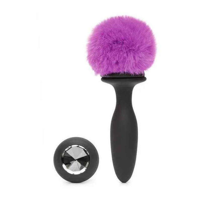 Purple anal plug with vibration and double base for safe, comfortable, and customizable pleasure
