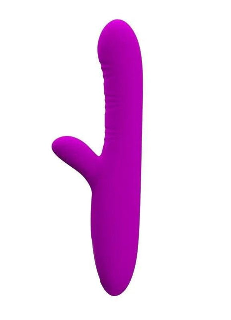 Angelique Tickling Vibe USB in vivid magenta, with a smooth elongated body and curved side arm with subtle ridges