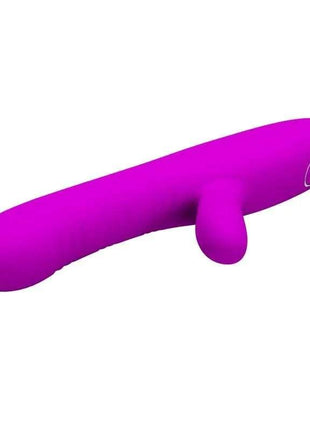 Angelique Tickling Vibe USB in bright purple with a smooth elongated body, rounded tip, and protruding tickler attachment