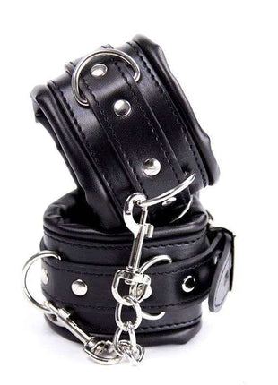 black adjustable ankle cuffs fashion accessory