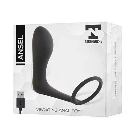 Ansel Anal Plug with Vibration and Cock Ring USB Silicone