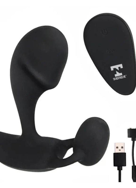 Dual Stimulator P-spot and Perineum silicone massager for men, ergonomic, waterproof, rechargeable with multiple vibration settings