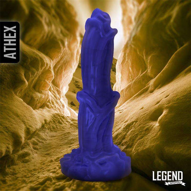 Athex 22.3 cm rose-inspired liquid silicone dildo with suction base and raised petals texture
