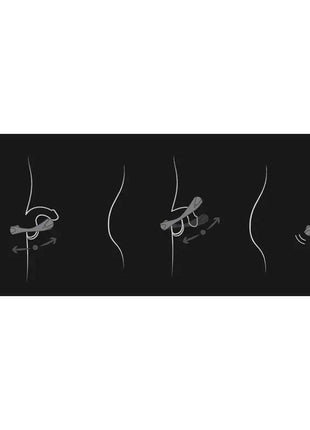 Atom Plus black vibrating penis ring with perianal stimulator