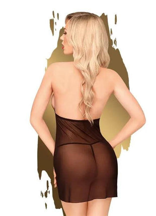 Babydoll Bedtime Story Black sheer black mini slip dress with thin straps and a fitted, translucent silhouette