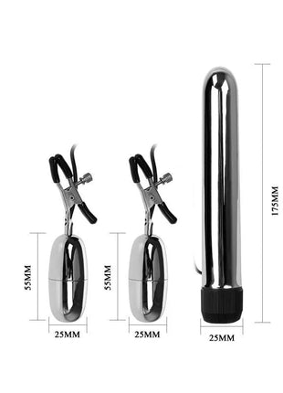 Baile Vibrating Bullet and Nipple Clamps with Vibration Set Turbo
