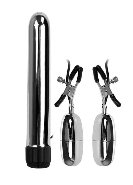 Baile Vibrating Bullet and Nipple Clamps with Vibration Set Turbo