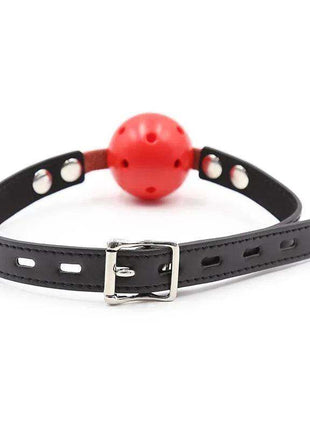 Black and red breathable ball gag with adjustable straps