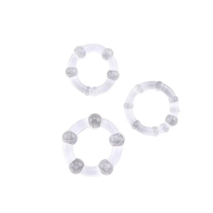 Beaded Cock Rings-Clear