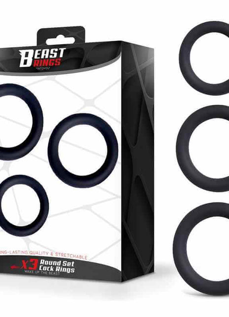 Set of 3 Penis Rings Silicone S, M and L