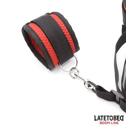 Bed Restraint Set with Blindfold Adjustable Cuffs