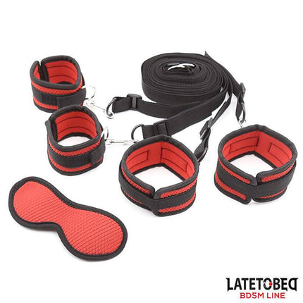 Bed Restraint Set with Blindfold Adjustable Cuffs