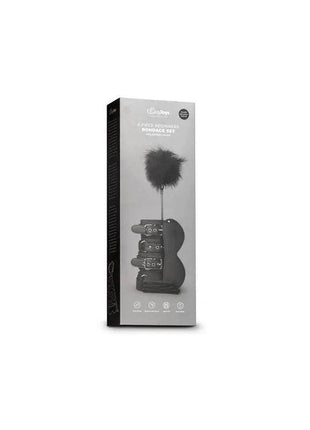 Beginners Bondage - Fantasy Kit box in black and grey, featuring a feather tickler and restraint accessories on the front