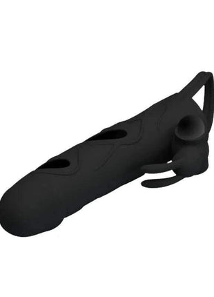 Black Cage with Vibrating Bullet, a matte black molded cage with an integrated rounded bullet and curved adjustable straps