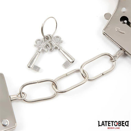 Black Furry Metal Handcuffs for BDSM Play
