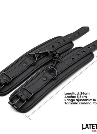Black Leather Handcuffs - Sturdy Wrist Restraints