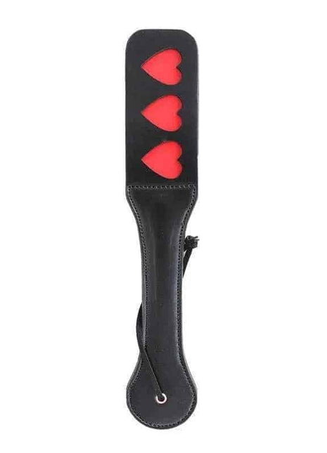Vegan Leather Paddle with Hearts 32 cm - Secretsextoys.store