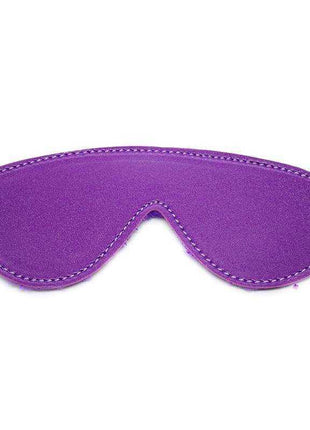 Bondage Set 10 Pieces Purple with a purple fabric blindfold featuring a curved shape and contrasting stitched edges