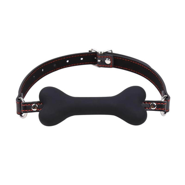 Bone Gag Ball Silicone 12 cm Black – Kinky Pleasure Awaits by secretsextoys.store