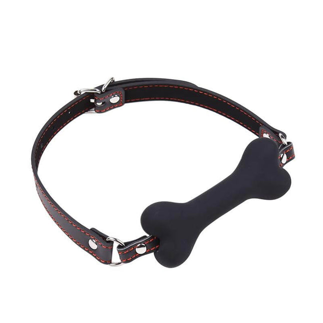 Bone Gag Ball Silicone 12 cm Black – Kinky Pleasure Awaits by secretsextoys.store