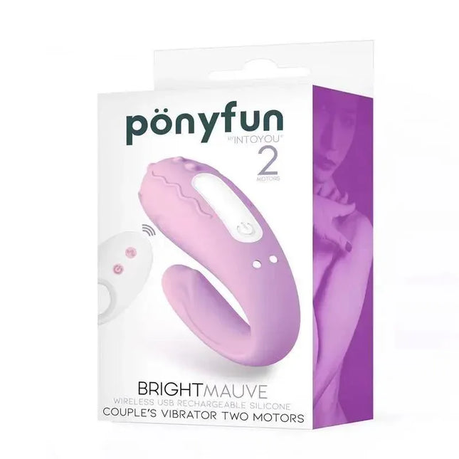 Couples Vibrator Two Motors Remote Control USB Silicone Brightmauve