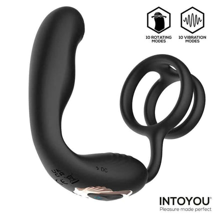 Bruce Prostate Massager 360º with Double Cockring with Vibration