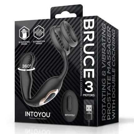 Bruce Prostate Massager 360º with Double Cockring with Vibration