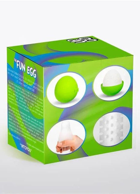 Green bumpy textured elastic masturbator egg for enhanced pleasure
